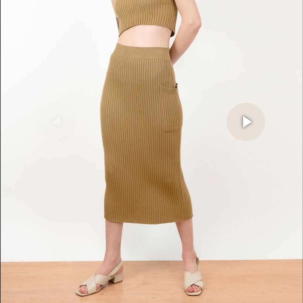 Micaela Greg Rae Rib Skirt in Bronze